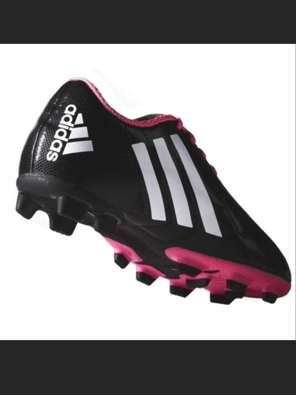 Adidas Conquisto Firm Ground J Kids Soccer Cleat Black/ Solar Pink Youth Size 12